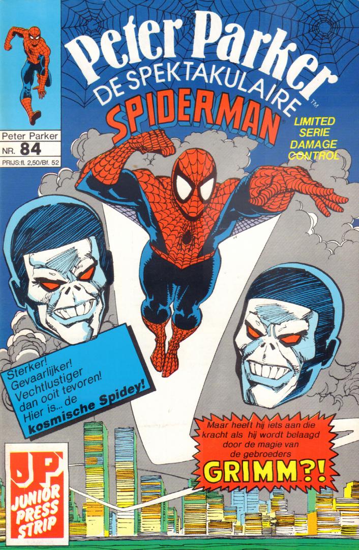 Junior Press - Peter Parker, de Spektakulaire Spiderman nr. 084, Limited Serie : Damage Control, geniete softcover, zeer goede staat
