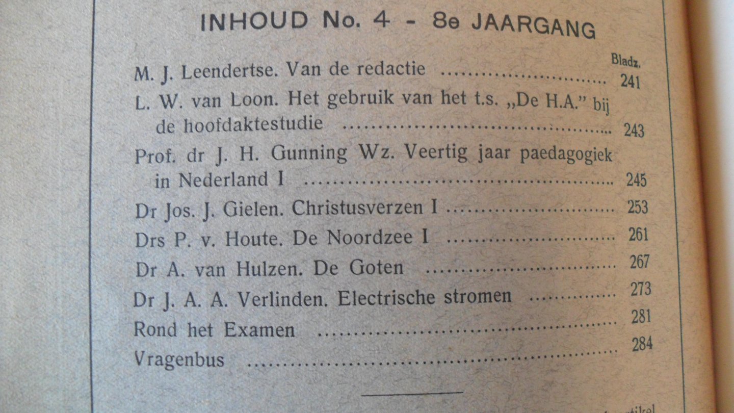 Leendertse M.J. (redactie) - DE HOOFDAKTE      (maandblad voor hoofdakte-studie )