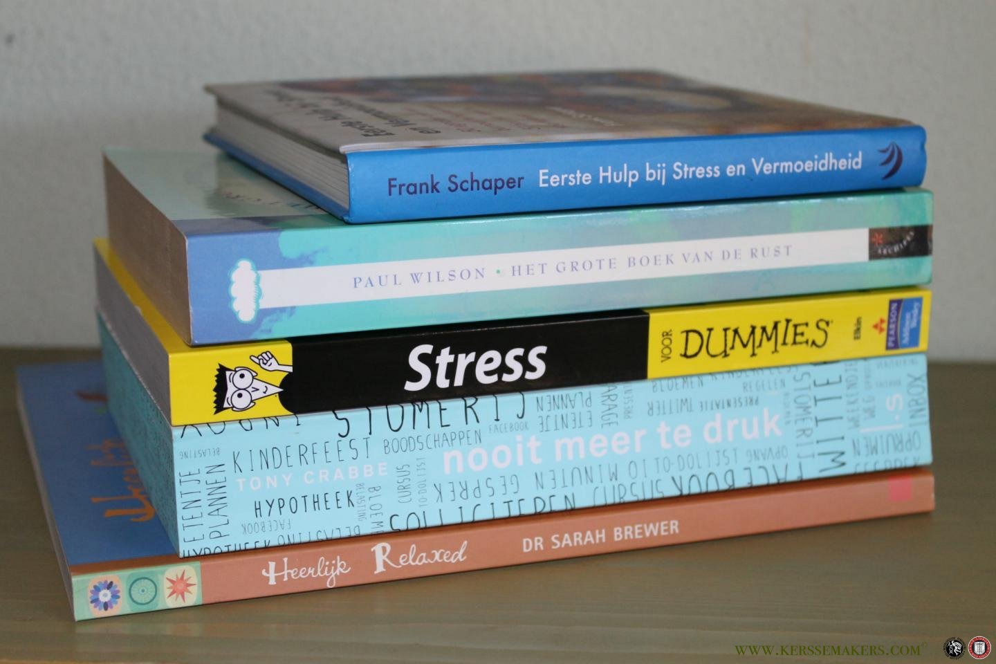 BREWER - ELKIN - SCHAPER - WILSON - CRABBE - 5 boeken over het afbouwen van stress en het vinden van rust.