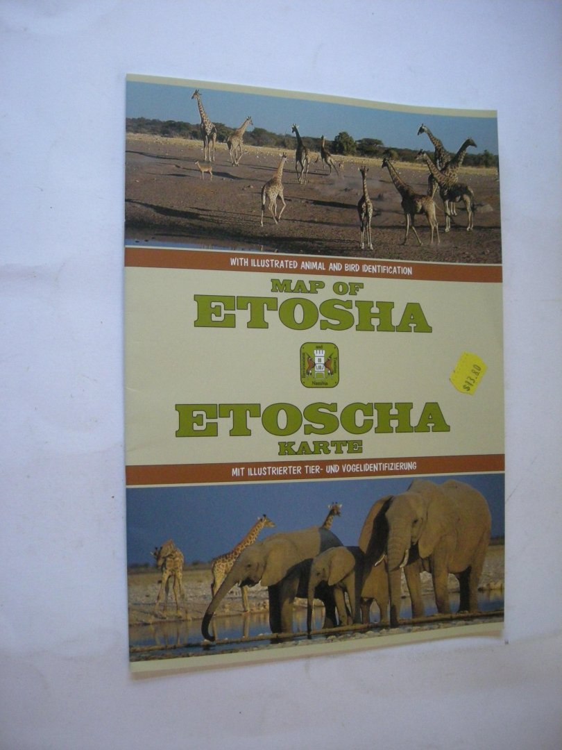 NN - Map of Etosha  Etoscha Karte, with illustrated animal and bird identification / mit ....