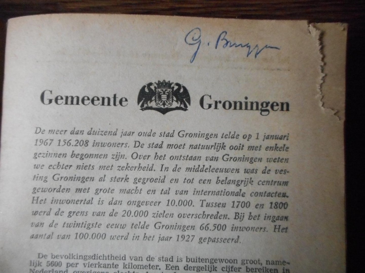 Groningen - De Groene Gids voor de Gemeente Groningen 1967