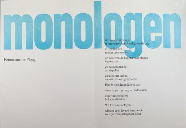 Ploeg, Fenna van der. - Monologen.