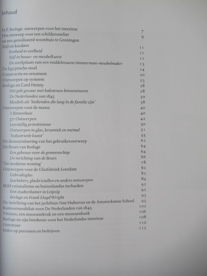 Eliens, Titus M. - H.P. Berlage (1856-1934) / ontwerpen voor het interieur