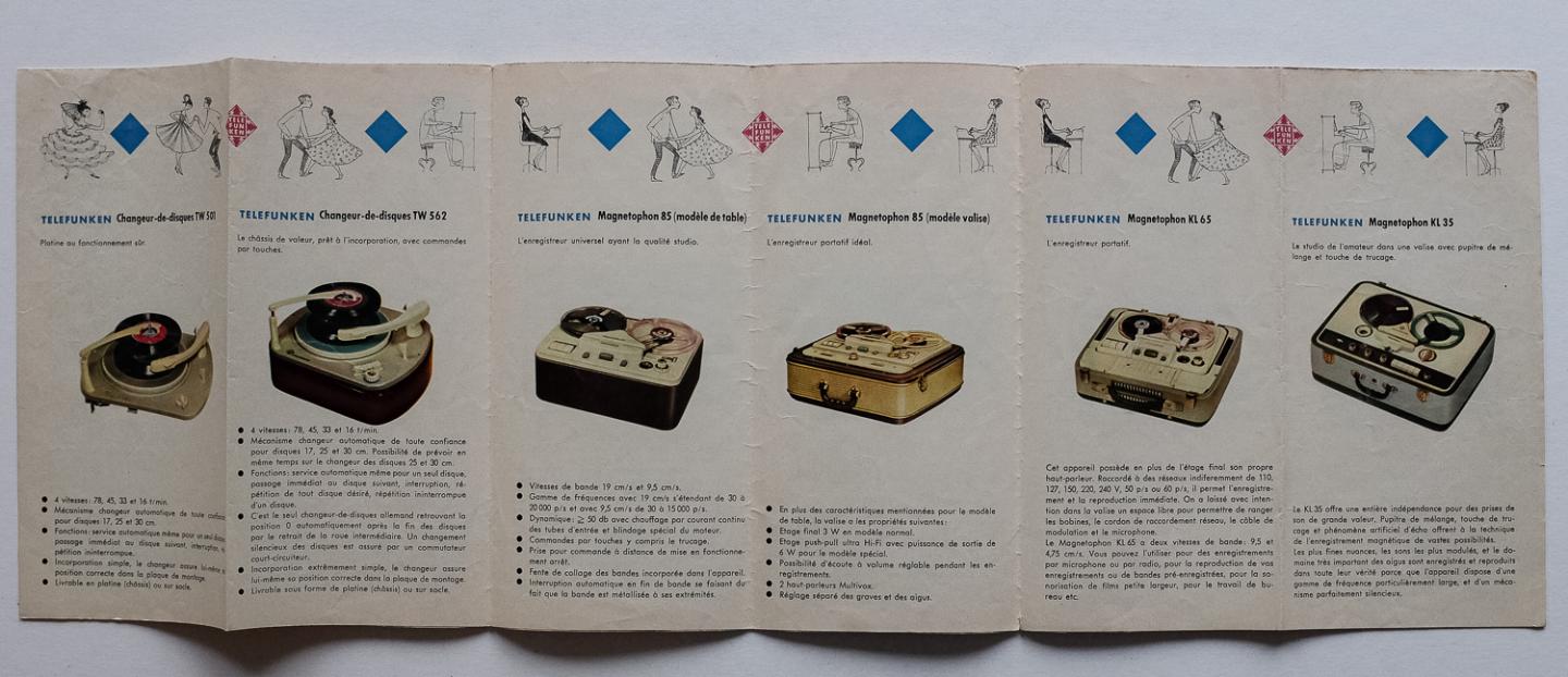 Telefunken, - Telefunken Saison 1958/59 - Récepteurs, Changeur de disques, Magnétophones