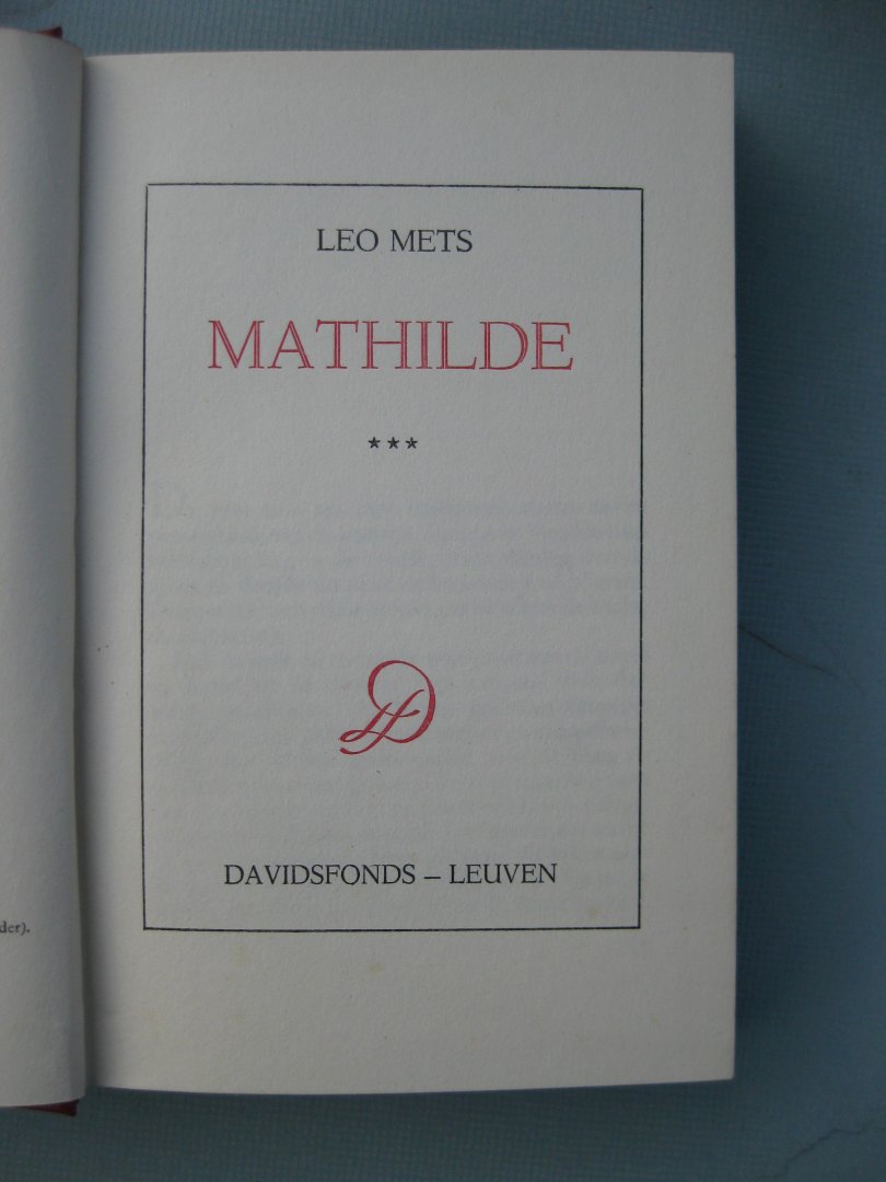 Mets, Leo - Mathilde.