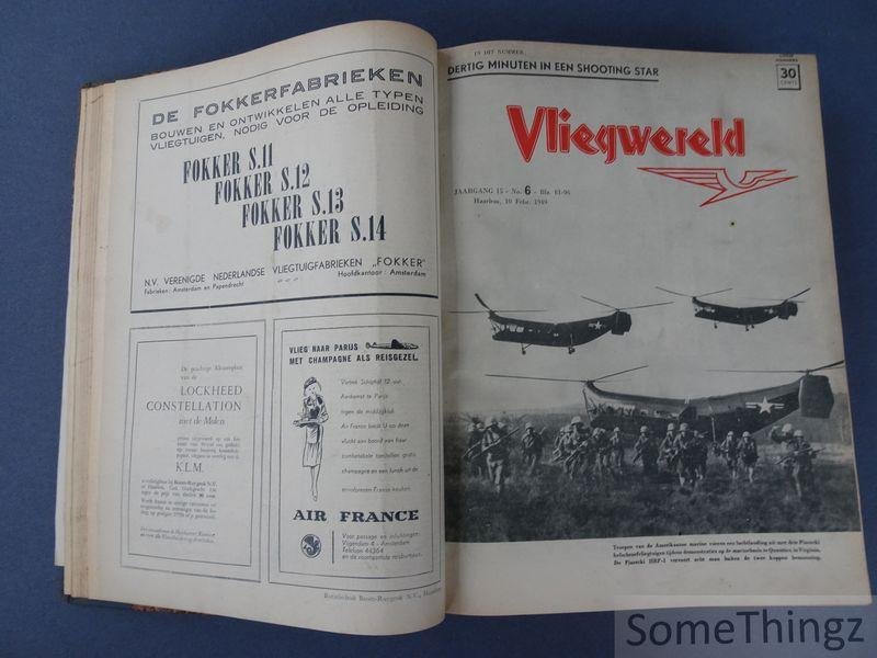 F.F. Habnit (hoofdred.), J. de Groot (techn. red.), J.A. Ages (alg. red.) en M.W.J.M. Broekmeijer (militair red.) - Vliegwereld. Het meest verspreide Nederlandse luchtvaarttijdschrift. [1949: jaargang 15: 51 van 52 nummers)