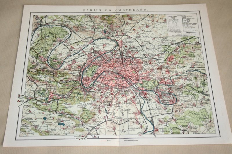  - Oude kaart - Parijs en omstreken - circa 1905