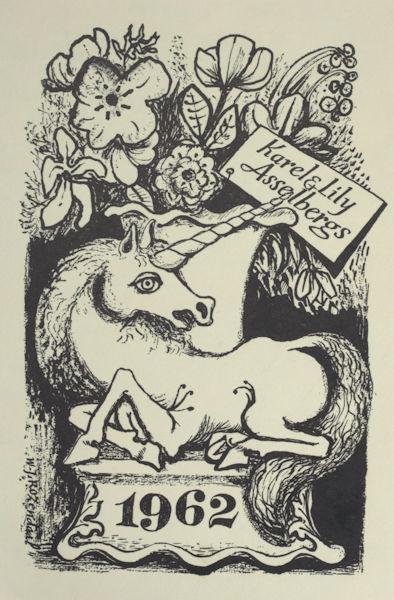 Rozendaal, W.J. - Nieuwjaarswens Karel & Lily Asselbergs.