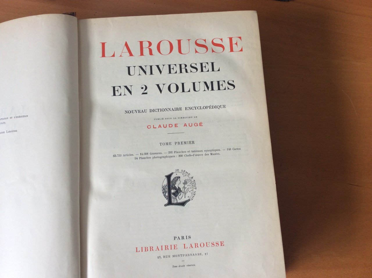 Augé Claude - Larousse Universel en 2 Volumes