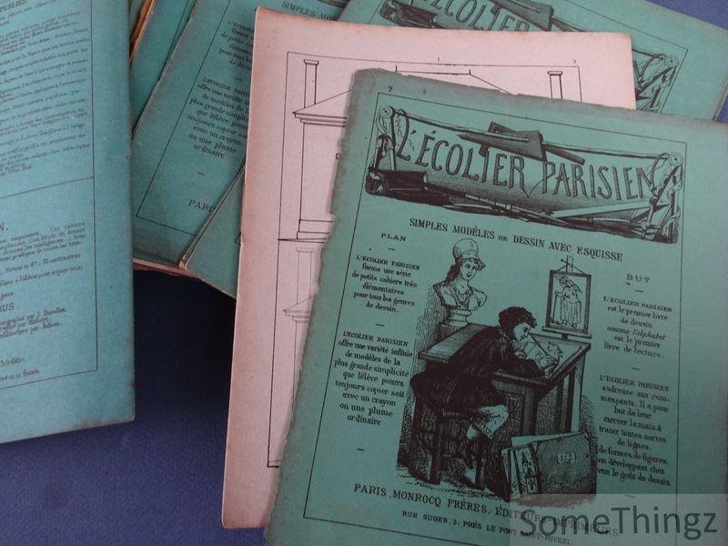 N/A. - L'école Parisien. Simples modèles de dessin avec esquisse.(lot de 38 fascicules)
