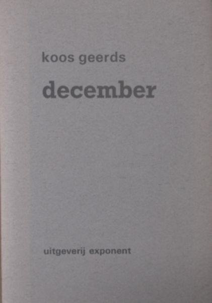 Geerds, Koos. - December.