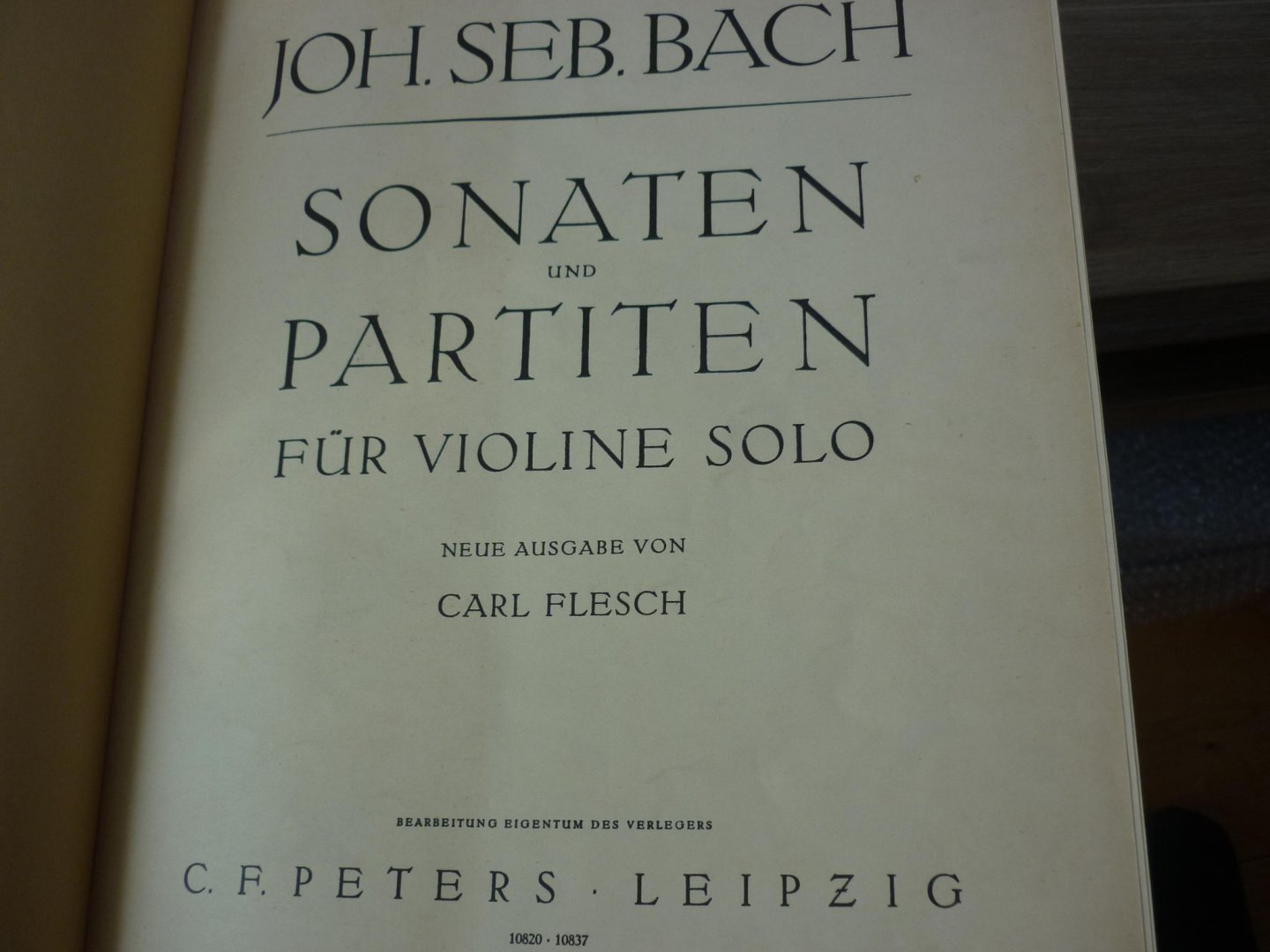 Bach; J. S. (1685-1750) - Sonaten und Partiten für Violine solo BWV 1001-1006; voor Viool (Neue ausgabe von Carl Flesch)