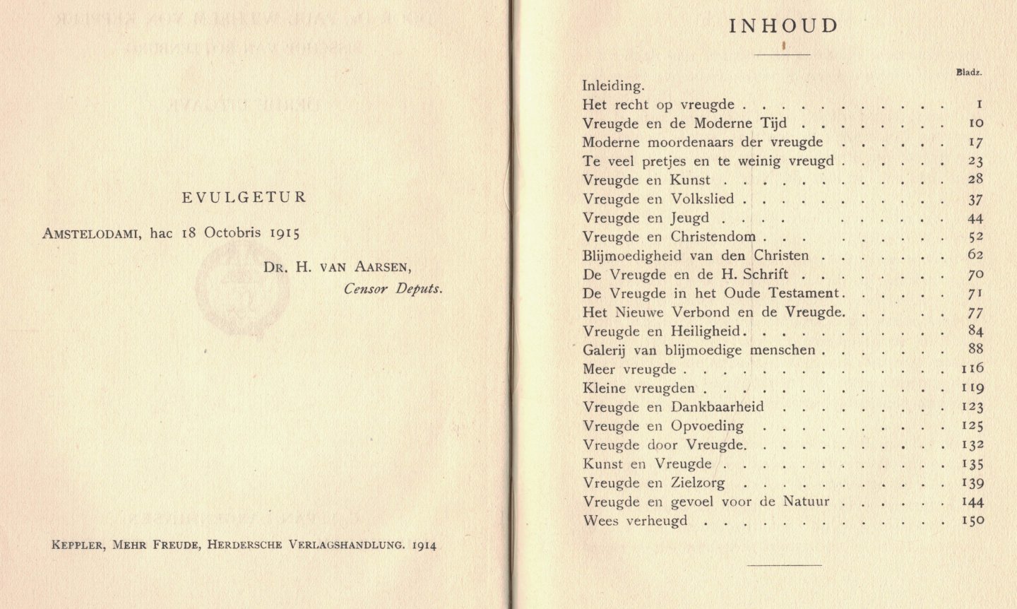 Keppler, Mgr. Dr. P.W. von - Meer Vreugde (zie scan 2)