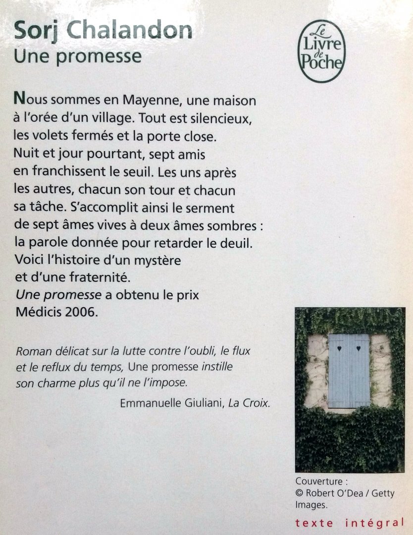 Chalandon, Sorj - Une promesse (FRANSTALIG)