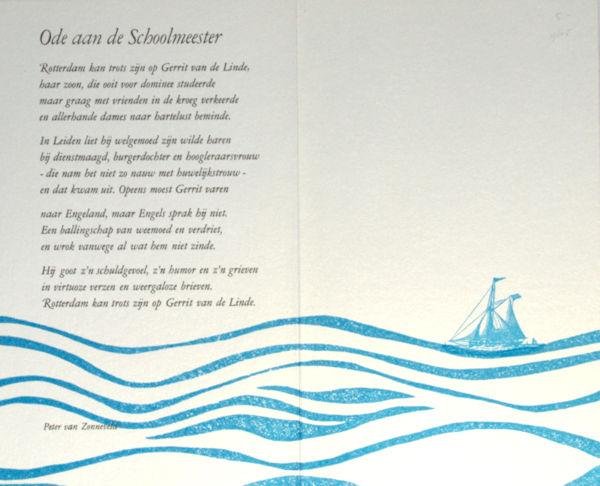 Zonneveld, Peter. - Ode aan de schoolmeester.