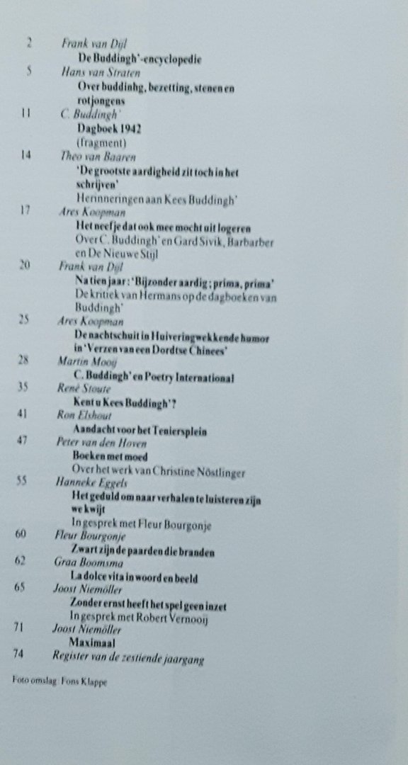 Redactie - Bzzlletin Jaargang 1988- 1989 nummer 158 C. Buddingh'