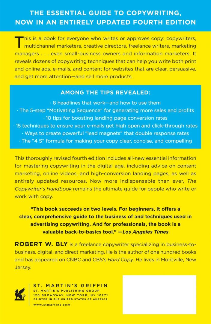 Bly, Robert W. - The Copywriter's Handbook, (4th Edition) / A Step-By-Step Guide to Writing Copy that Sells