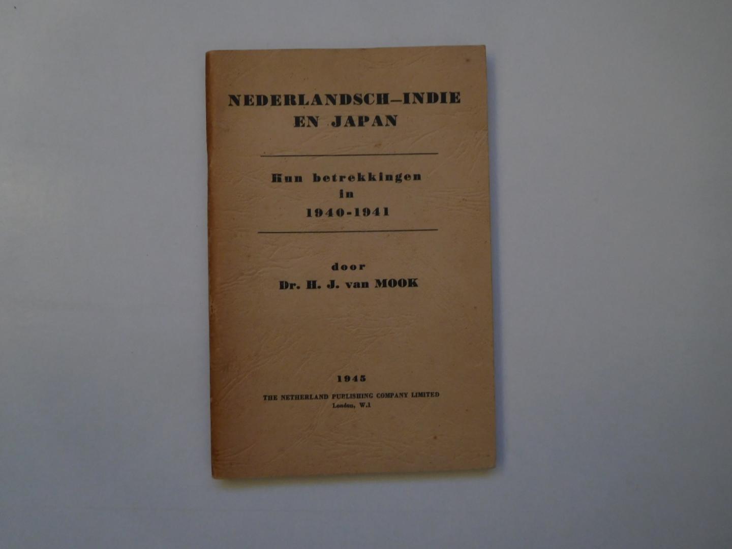 Mook, H.J. van - Nederlandsch-Indië en Japan, hun betrekkingen in 1940-1941