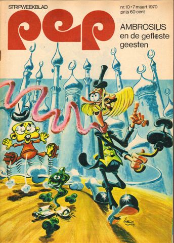 Diverse tekenaars - PEP 1970 nr. 10, stripweekblad, 7 maart met o.a. DIVERSE STRIPS (ASTERIX/MICK TANGY/RIK RINGERS/ROODBAARD/MICHEL VAILLANT/LUCKY LUKE/ ROBBIE DALE (2 p.)/HAARLEM (POSTER 2 p. + 1 p.)/AMBROSIUS (COVER TEKENING), goede staat