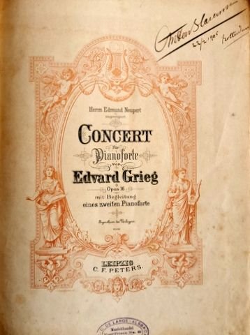 Grieg, Edvard: - Concert für Pianoforte. Opus 16. Mit Begleitung eines zweiten Pianoforte