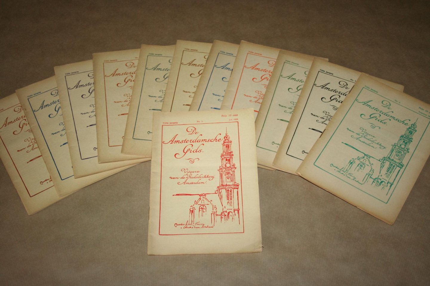  - De Amsterdamsche Gids  --   No. 1 t/m 12  - 1929/1930  --  5e jaargang