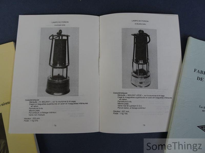 Wilfrid Lambert. - Fabriques liégeoises de lampe de mines. Tome I: Hubert Joris et la' Fabrique liégeoise de lampes de sûreté'. Tome II: Hubert Mulkay et Mulkay Frères 'Histoire de leur fabrique en Outre-Meuse'. Tome III: La S.A. d'Eclairage des Mines et d'Outi...