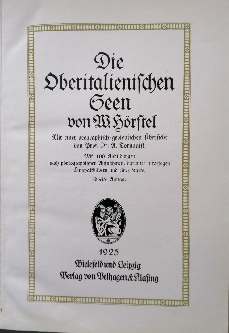 Hörstel, W.: - Monographien zur Erdkunde: Die Oberitalienischen Seen.