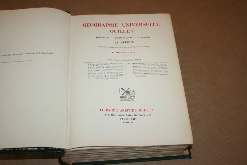 M. Maurice Allain - Géographie Universelle Quillet -- Physique-Économique-Humaine -- L' Europe