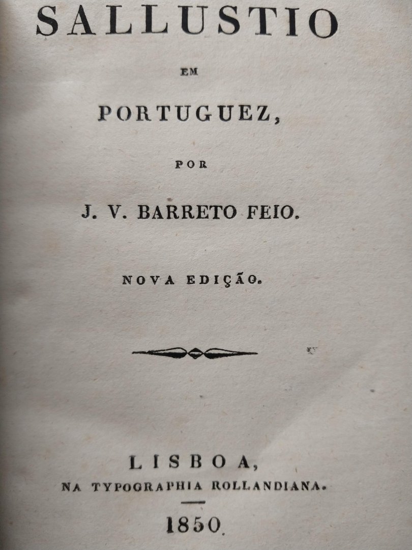 Barreto Feio J.V. - SALLUSTIO EM PORTUGUEZ.