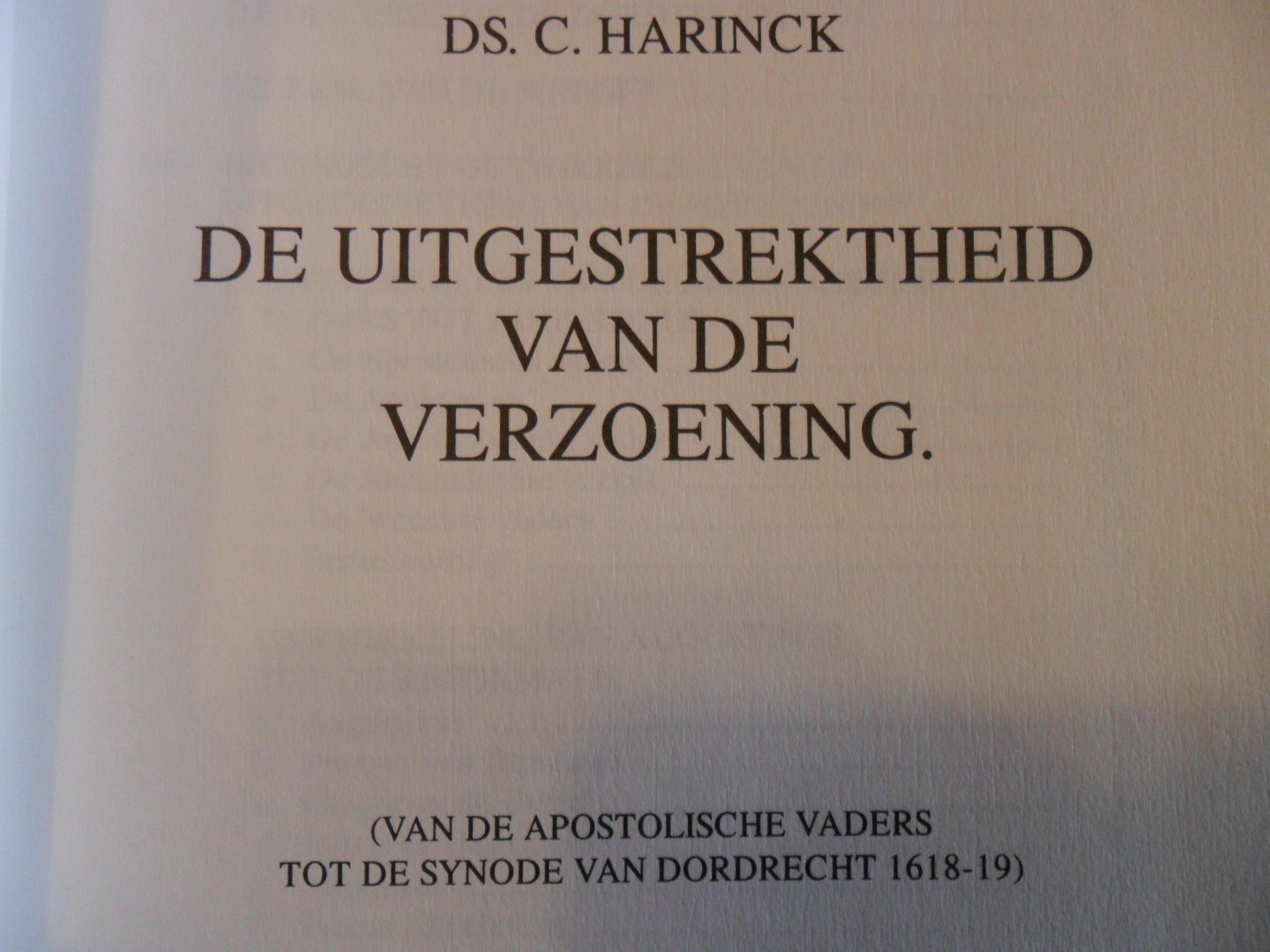 Harinck - Uitgestrektheid van de verzoening / druk 1
