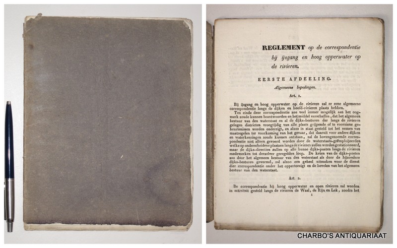 REGLEMENT. - Reglement op de correspondentie bij ijsgang en hoog opperwater op de rivieren.