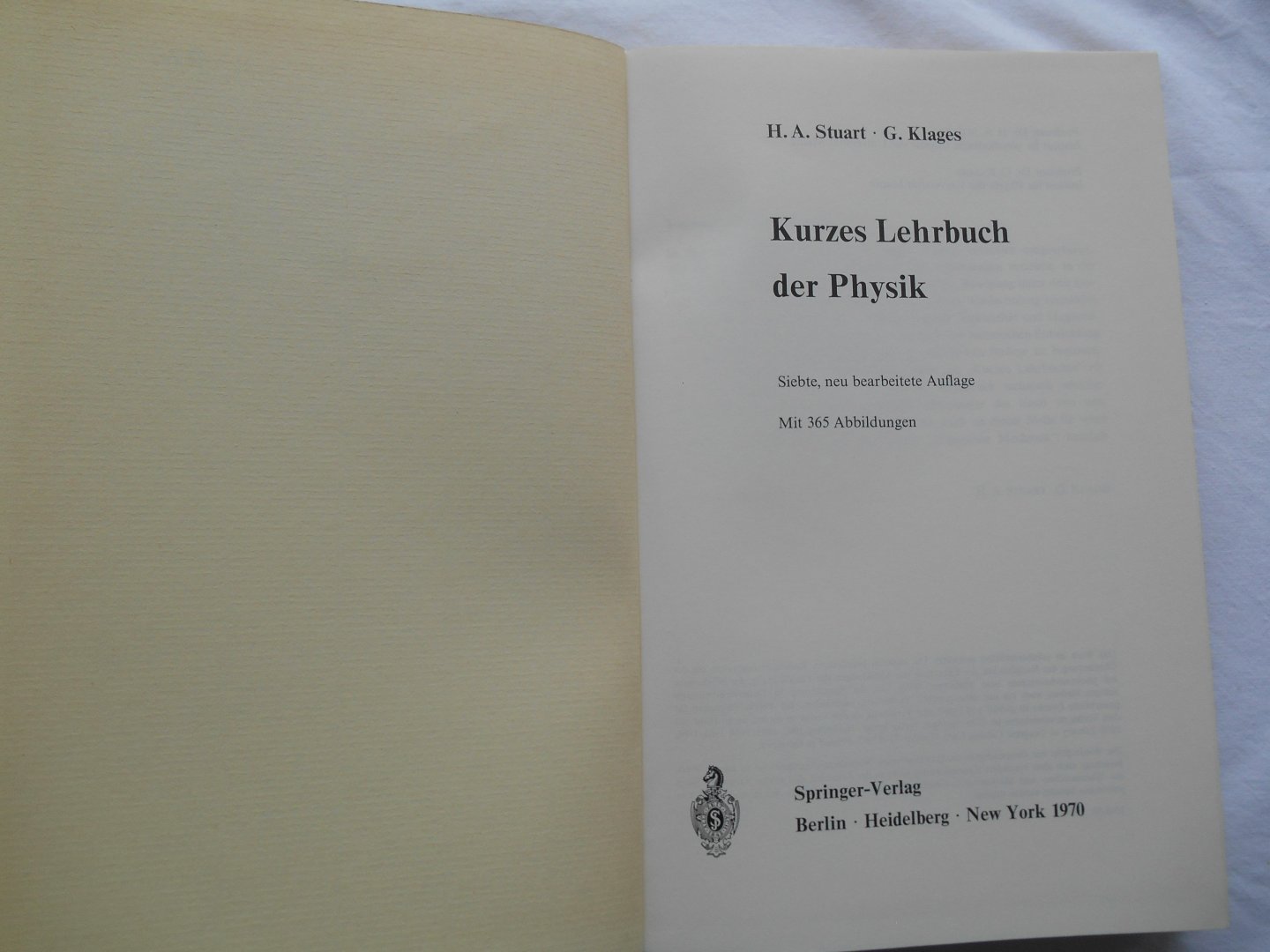 Stuart, H.A., Klages, G. - Kurzes Lehrbuch der Physik