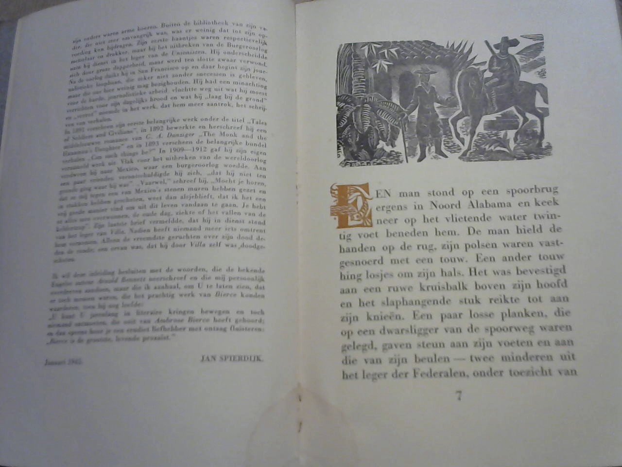 Bierce Ambrose - Het voorval op de Owl Creek Brug, 1945 met houtgravures Arnold Pijpers