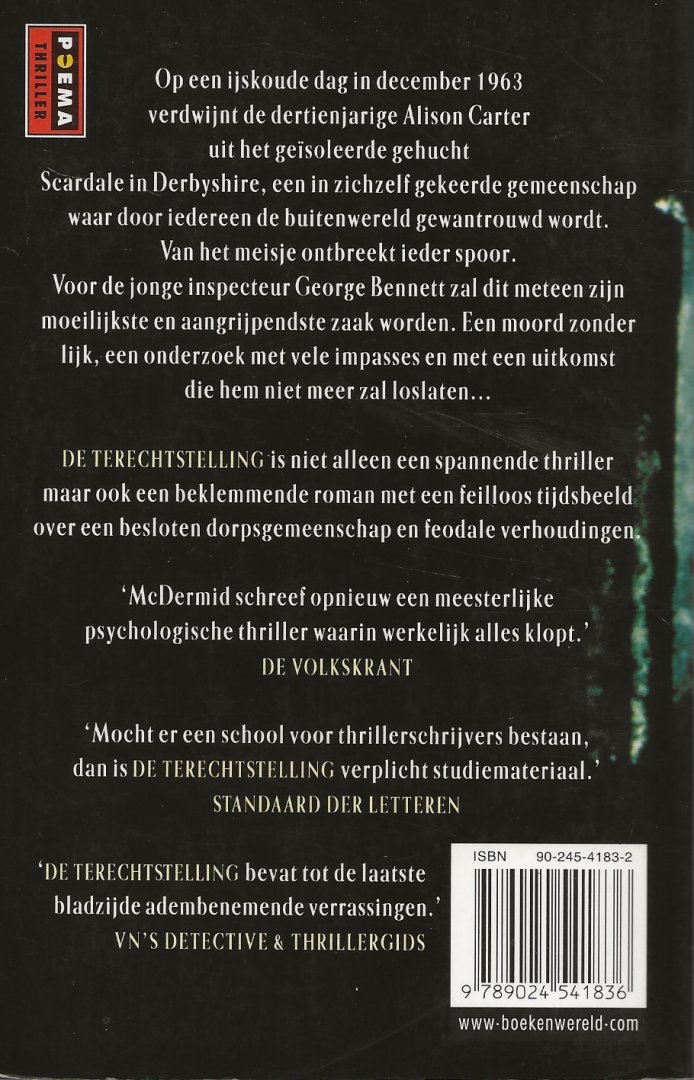 McDermid Val  Vertaling  Sophie Brinkman Omslagontwerp  Wouter van der Struys - De Terechtstelling
