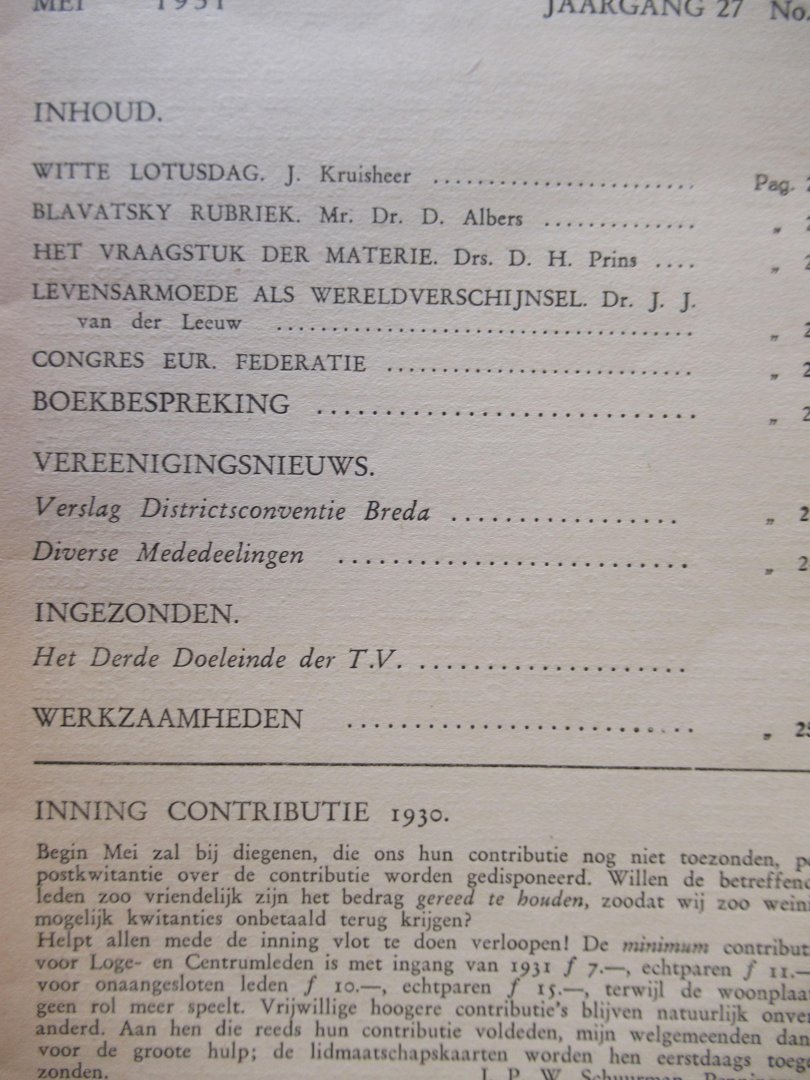 Kruisheer Albers Prins e.a. - De Theosofische beweging