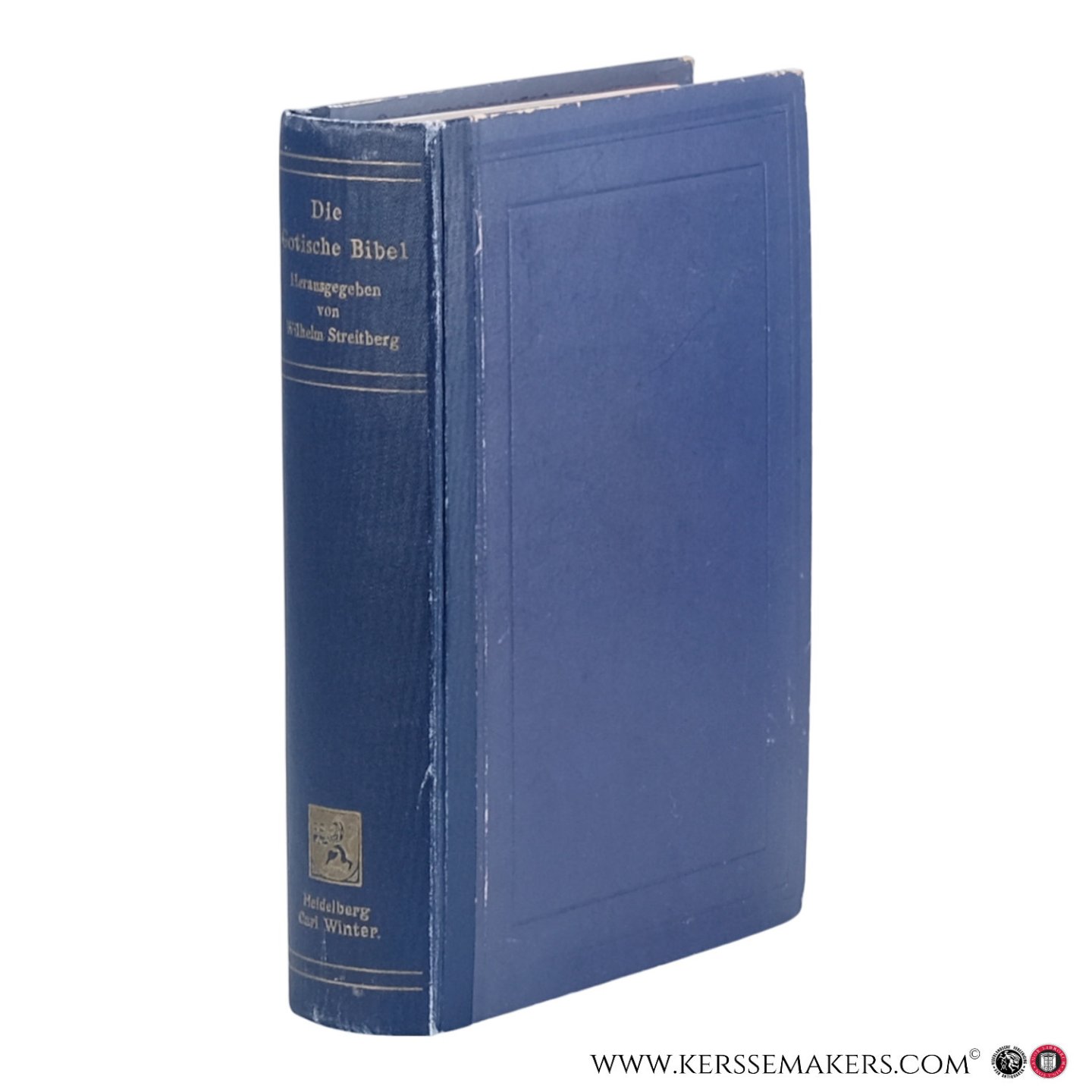 Streitberg, Wilhelm. - Die Gotische Bibel. Erster Teil: Der Gotische Text und seine griechische Vorlage mit Einleitung, Lesarten und Quellennachweisen sowie den kleineren Denkmälern als Anhang. Zweiter Teil: Gotisch-griechisch-deutsches Wörterbuch. [2 volumes in 1 b...