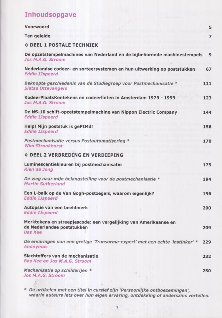 Kee,Bas, Jos M.A.G.Stroom & Ediie IJspeerd - redactie - In de ban van UV-licht, merktekens en codestreepjes - 50 jaar posttechnische filatetlie 1969-2019.