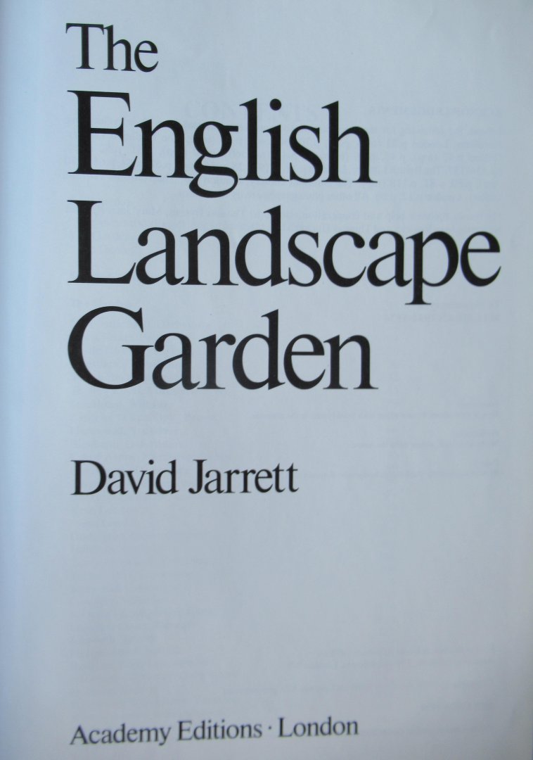 Jarrett, David - The English Landscape Garden