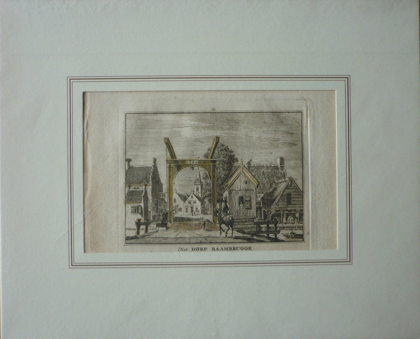 Spilman, Hendrik - Het Dorp Baambrugge. Originele kopergravure