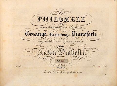 Righini, Vincenzo: - Lied aus der Ferne. (Wo ist Sie hin...). Mit Begleitung des Piano-Forte (Philomele. Eine Sammlung der beliebtesten Gesänge mit Begleitung des Pianoforte eingerichtet und herausgegeben von Anton Diabelli. No. [handschr.:] 76)