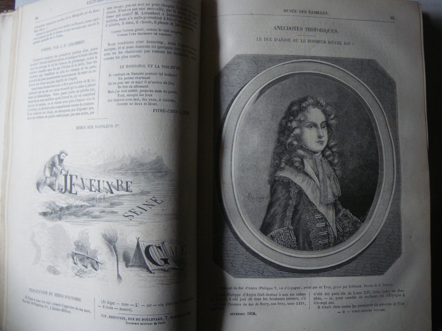 COLLECTIF - Musee Des Familles Lectures Du Soir 1858-1859 illustrées de gravures noir et blanc dans le texte