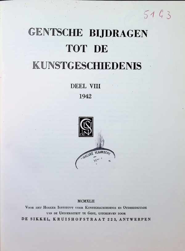  - Gentsche bijdragen tot de kunstgeschiedenis Deel VIII 1942