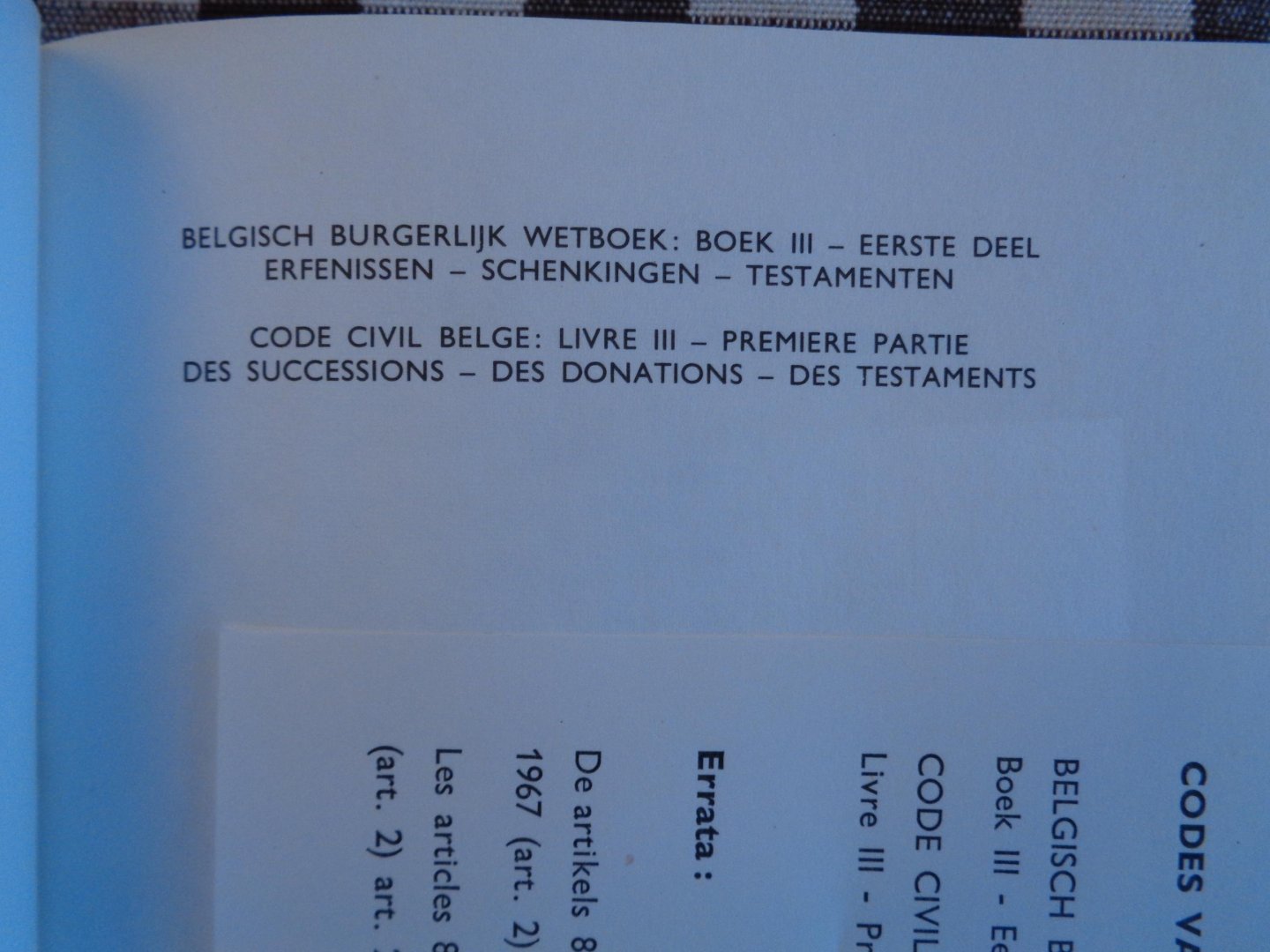 luk van gelder  karel van baarle magda claesen - belgisch burgerlijk wetboek