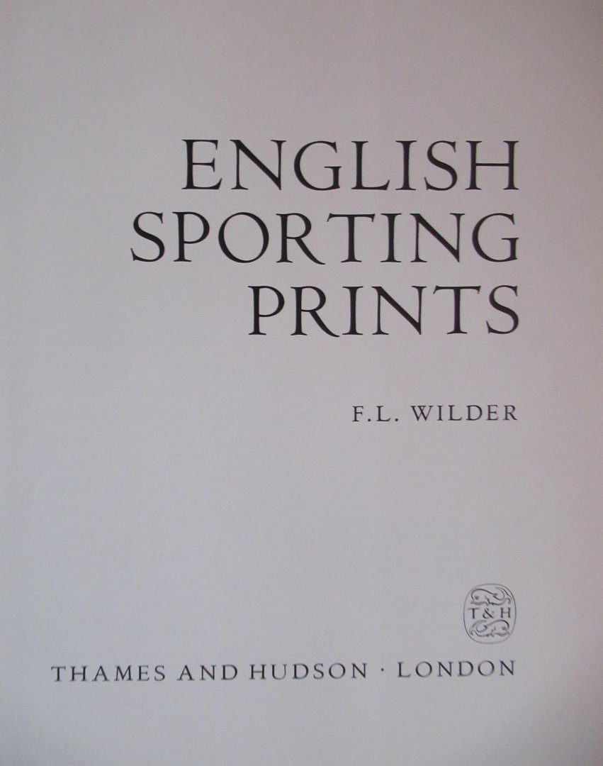 Wilder, F.L. - English Sporting Prints