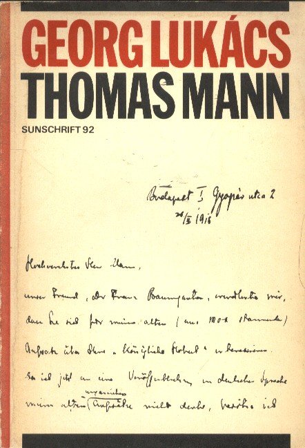 Lukács, Georg - Thomas Mann.