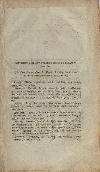  - Uittreksels uit een woordenboek der beschaafde wereld.