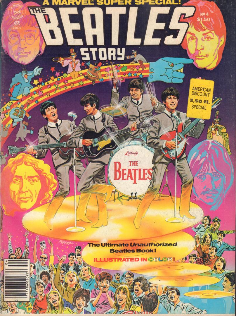 Kraft, David Anthony (writer/editor) - Stan Lee Presents : The Beatles Story, The Ultimate Unauthorized Beatles Book, Illustrated in Color !, A Marvel Super Special !, 65 pag. geniete softcover, zeer goede staat (minieme slijtage bovenkant rug)