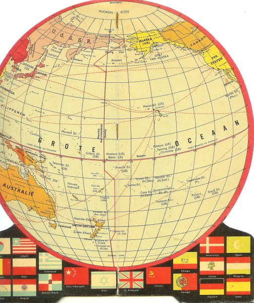  - Vlaggen Globe   ( Wereldbol  Atlas ) Uitklapbaar