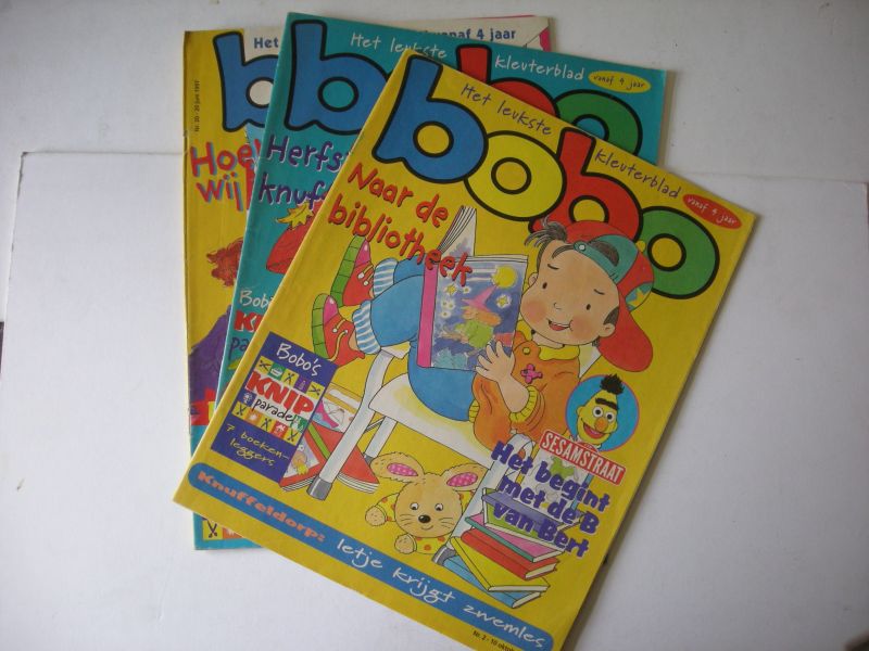 Red. - Bobo, het leukste kleuterblad vanaf 4 jaar (Naar de bibliotheek / Herfst in knuffeldorp / Hoera,wij zijn jarig)