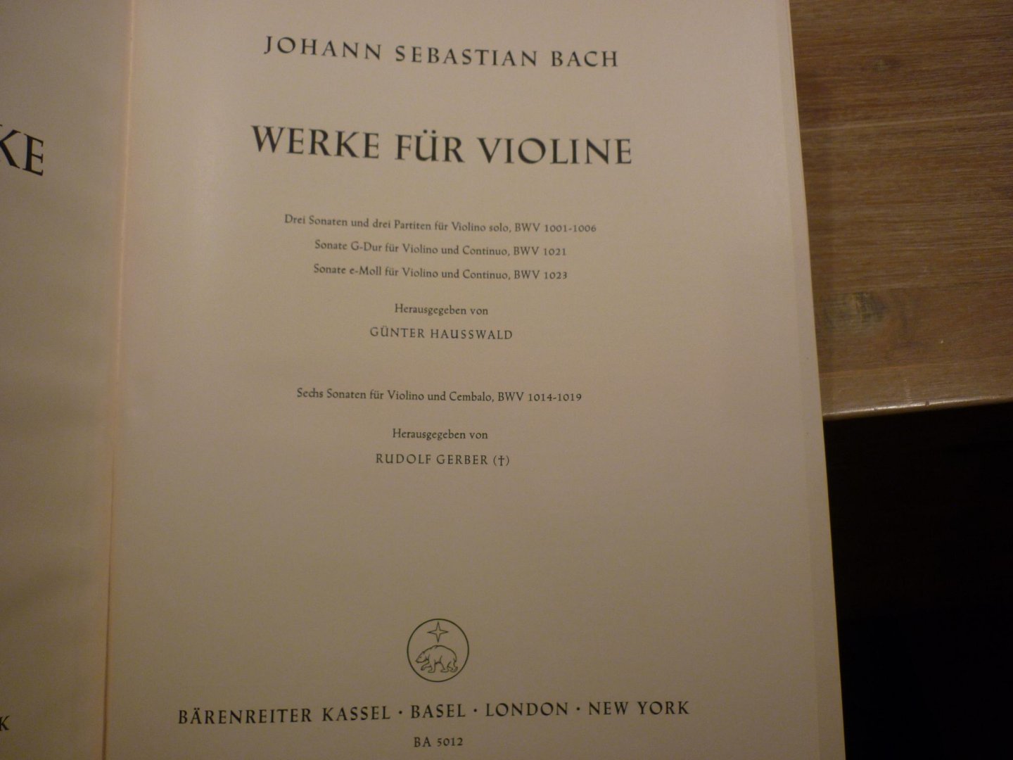 Bach; J. S. (1685-1750) - Werke für Violine; Kammermusikwerke, Band 1; Neue Ausgabe sämtlicher Werke